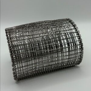 Intricate Silver Lattice Bracelet 3 1/2” Long Cuff